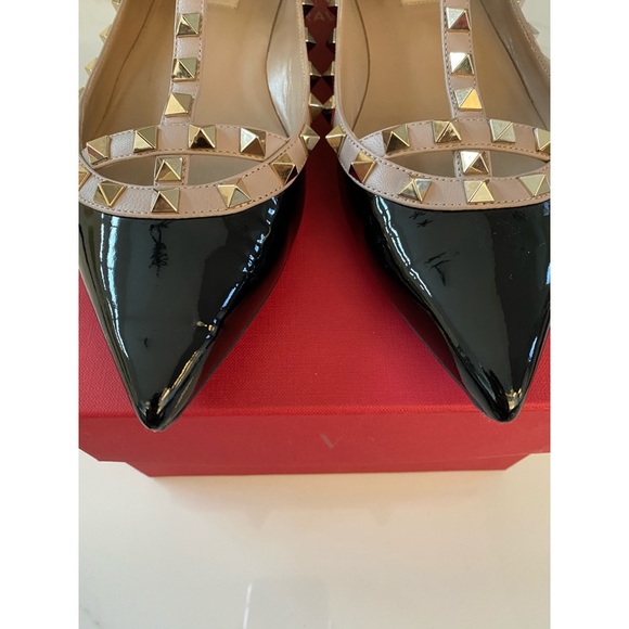 VALENTINO Patent Rockstud Caged Ballet Flat (39.5) - Picture 2 of 7